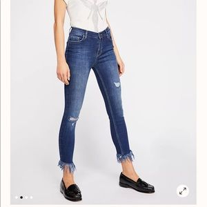 Free People Great Heights Frayed Skinny Jeans
